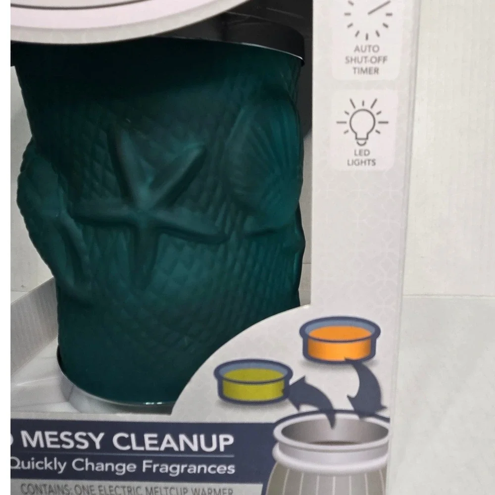 Yankee Candle Scenterpiece MeltCup Warmer Teal Nautical Starfish LED NEW
